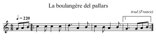 boulangère del pallars, La  - staff notation