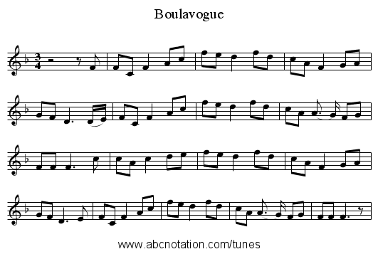 Boulavogue - staff notation