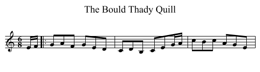 Bould Thady Quill, The  - staff notation
