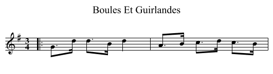 Boules Et Guirlandes - staff notation