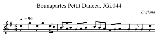 Bounapartes Pettit Dancea. JGi.044 - staff notation