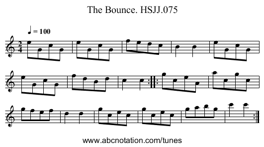 Bounce. HSJJ.075, The - staff notation
