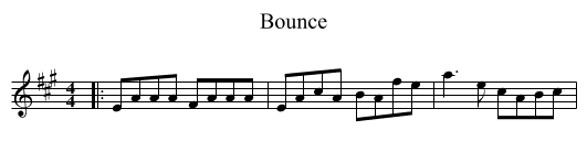 Bounce - staff notation