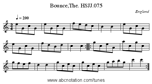 Bounce,The. HSJJ.075 - staff notation