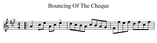 Bouncing Of The Cheque - staff notation