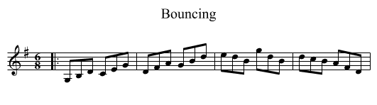Bouncing - staff notation