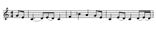 Bound Down to Newfoundland - staff notation