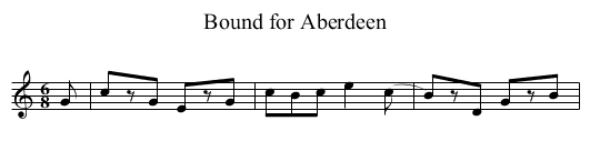 Bound for Aberdeen - staff notation