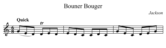 Bouner Bouger - staff notation