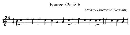 bouree 32a & b - staff notation