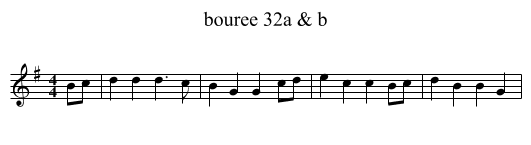 bouree 32a & b - staff notation