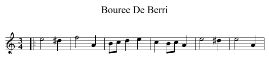 Bouree De Berri - staff notation