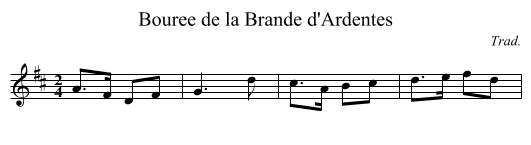 Bouree de la Brande d'Ardentes - staff notation