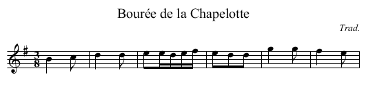 Bourée de la Chapelotte - staff notation