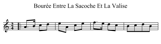 Bourée Entre La Sacoche Et La Valise - staff notation