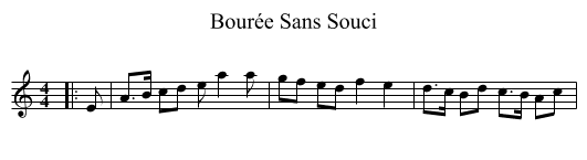 Bourée Sans Souci - staff notation