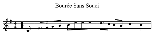 Bourée Sans Souci - staff notation