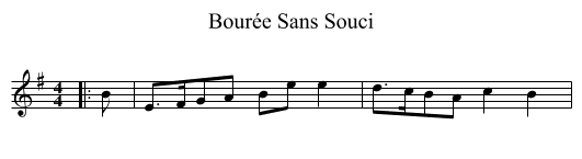 Bourée Sans Souci - staff notation