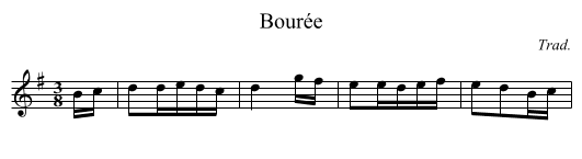 Bour&eacute;e - staff notation