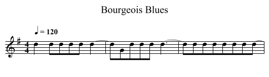 Bourgeois Blues - staff notation