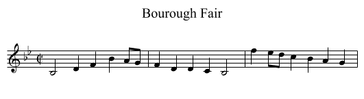 Bourough Fair - staff notation