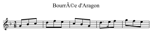 BourrÃ©e d'Aragon - staff notation
