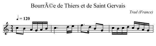 BourrÃ©e de Thiers et de Saint Gervais - staff notation