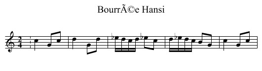 BourrÃ©e Hansi - staff notation