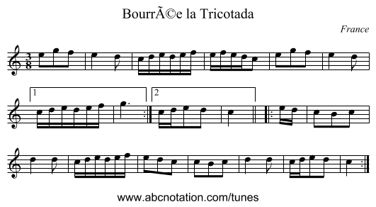 BourrÃ©e la Tricotada - staff notation