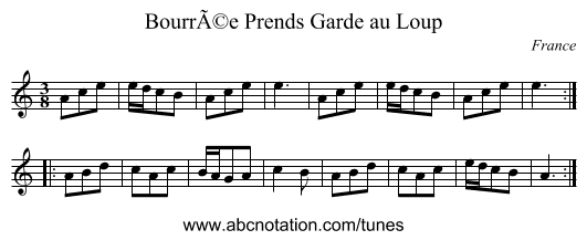 BourrÃ©e Prends Garde au Loup - staff notation