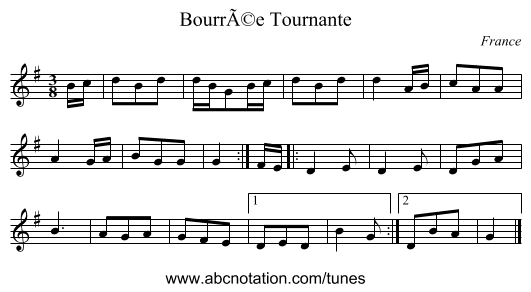 BourrÃ©e Tournante - staff notation