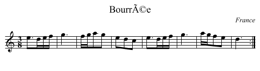BourrÃ©e - staff notation