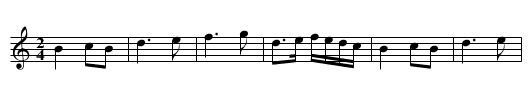 Bourree (2 time) - staff notation