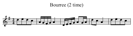 Bourree (2 time) - staff notation