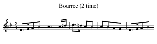 Bourree (2 time) - staff notation