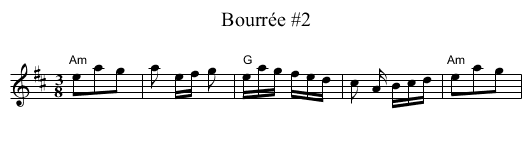 Bourrée #2 - staff notation