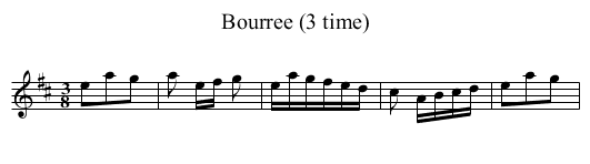 Bourree (3 time) - staff notation