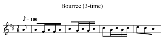 Bourree (3-time) - staff notation