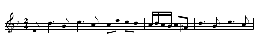 Bourree a Berot - staff notation