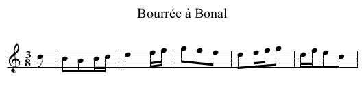 Bourrée à Bonal - staff notation