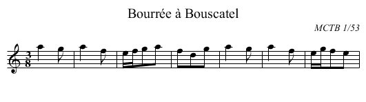 Bourrée à Bouscatel - staff notation