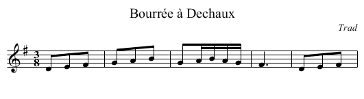 Bourr&eacute;e &agrave; Dechaux - staff notation
