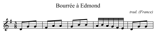 Bourr&eacute;e &agrave; Edmond - staff notation