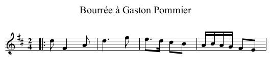 Bourrée à Gaston Pommier - staff notation