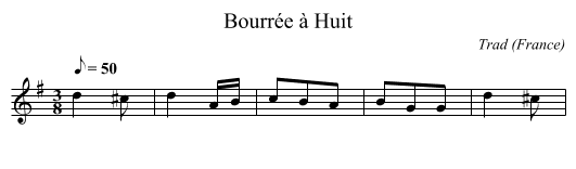 Bourrée à Huit - staff notation