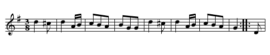 Bourr&eacute;e &agrave; Huit - staff notation