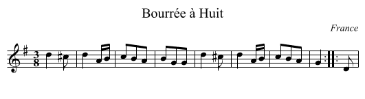 Bourrée à Huit - staff notation