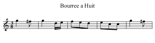 Bourree a Huit - staff notation