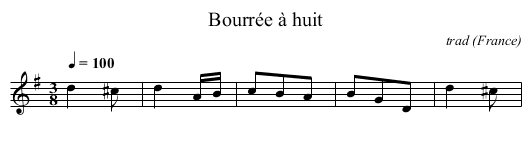 Bourrée à huit - staff notation
