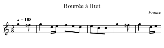 Bourrée à Huit - staff notation
